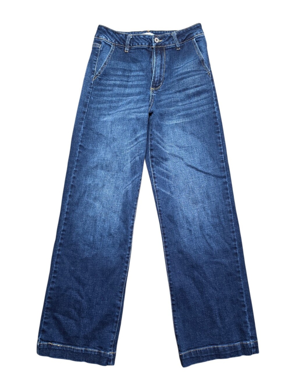KanCan High Rise Wide Leg Jeans Medium Wash Stretch Denim Women's 9/28 - Picture 2 of 6